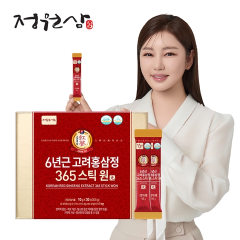 [정원삼] 6년근 고려홍삼정 365스틱 원 10g x 30포 +쇼핑백